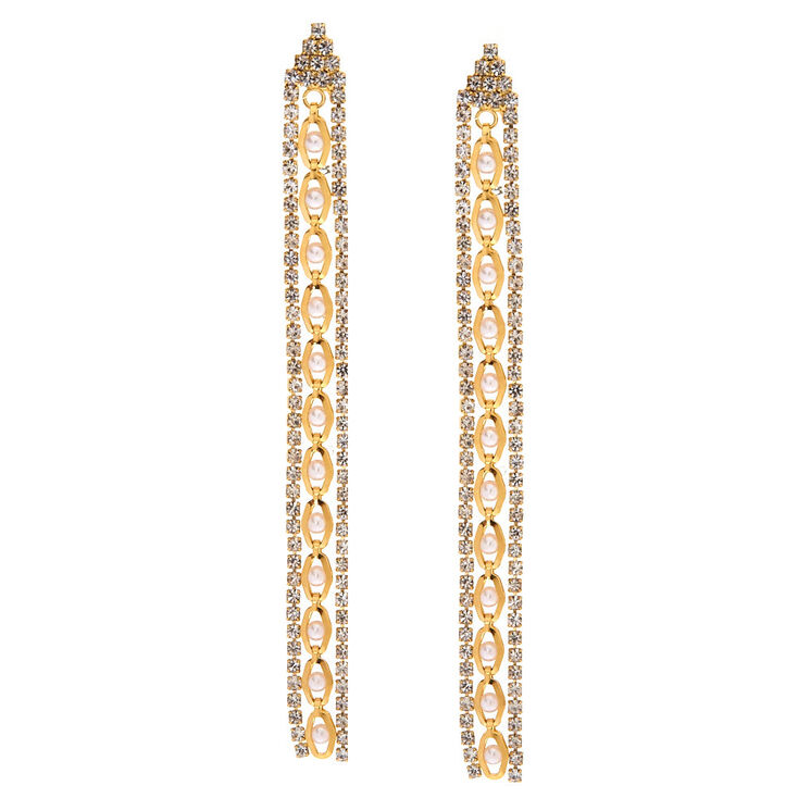 Elegant Gold Chain Drop Earrings,