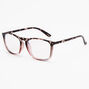 Blush Pink Tortoiseshell Rectangle Clear Lens Frames,