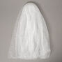 Shoulder Length Pearl Glitter Bridal Veil - White,