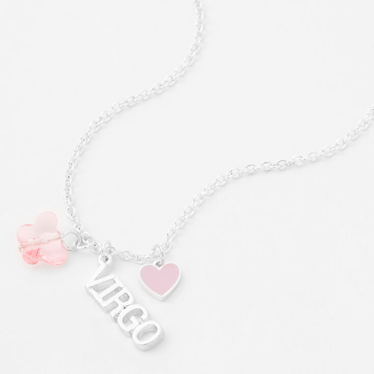 Silver Zodiac Charm Pendant Necklace - Virgo,