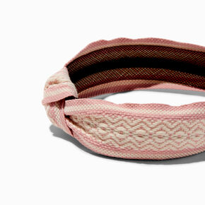 Blush Pink Aztec Pattern Knotted Headband,