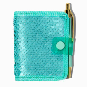 Teal Sequin Mini Journal Notebook,