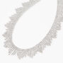 Silver Rhinestone Collar Fringe Statement Necklace,