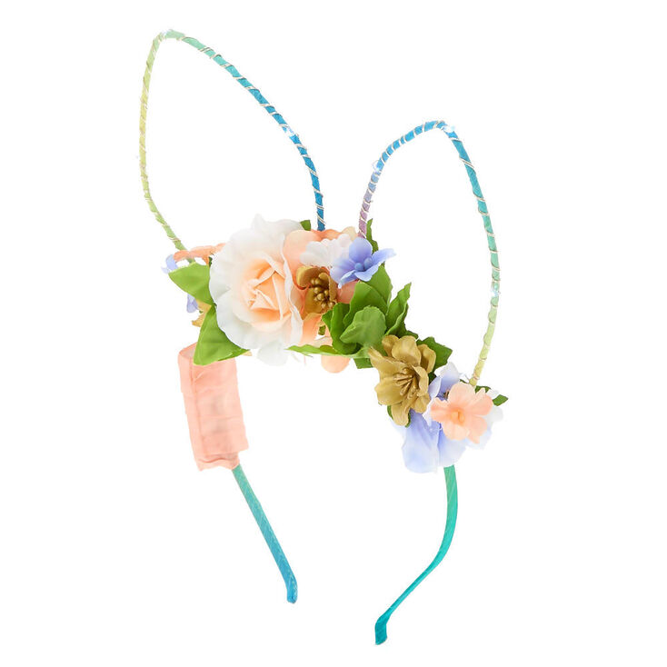 Light Up Bunny Ears Flower Crown Headband,