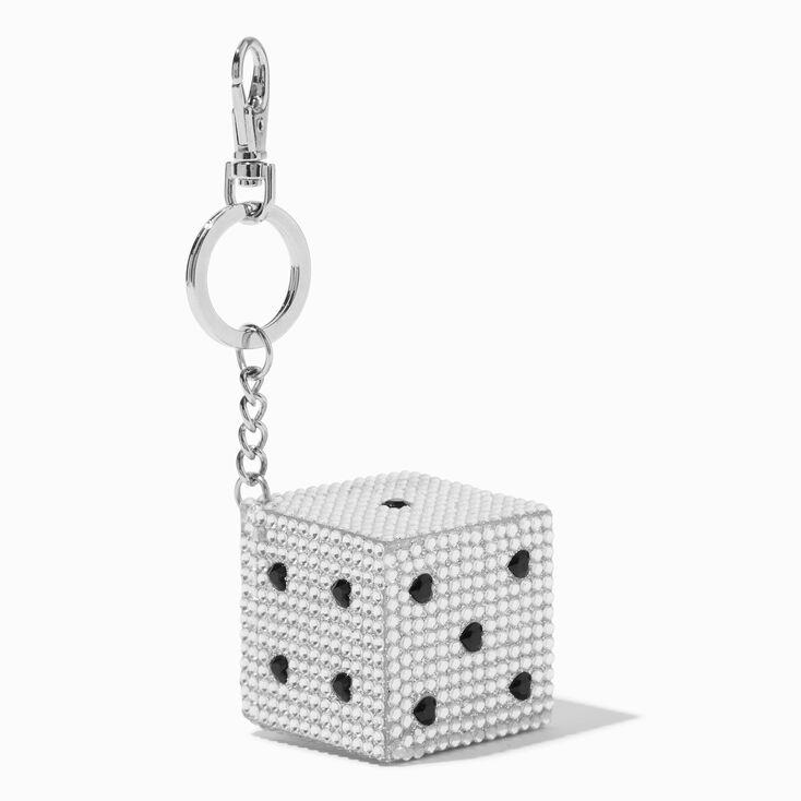 Black Heart Dice Keychain,