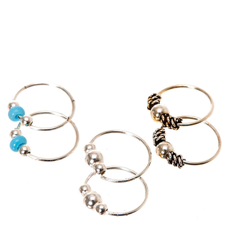 925 Sterling Silver Turquoise Hoop Earrings,