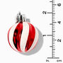 Striped Christmas Ornament 2&#39;&#39; Clip-On Drop Earrings,