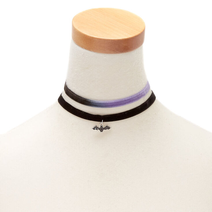 Bat Charm Velvet Choker Necklaces - 2 Pack,