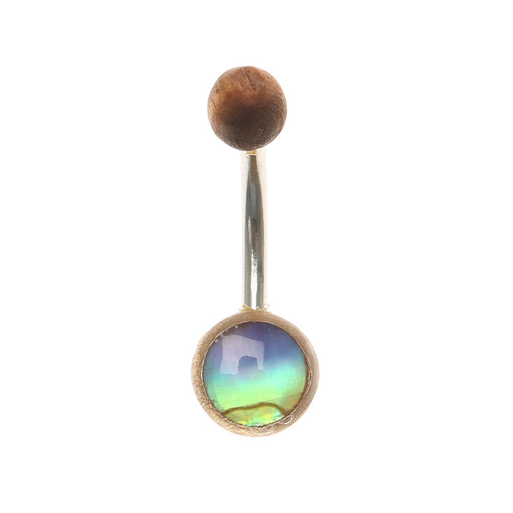 Galaxy Wood Belly Button Ring,
