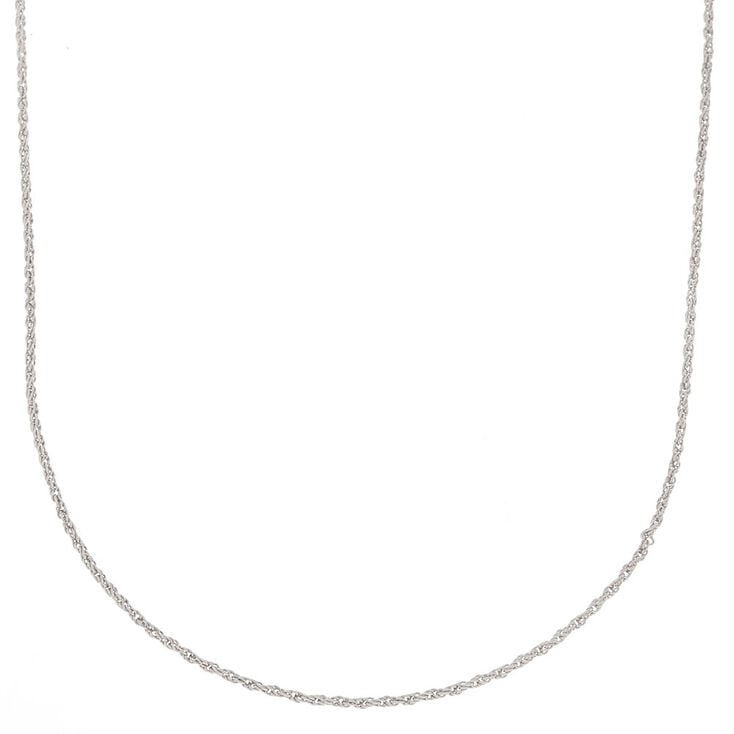 Silver Twisted Rope Chain Necklace,