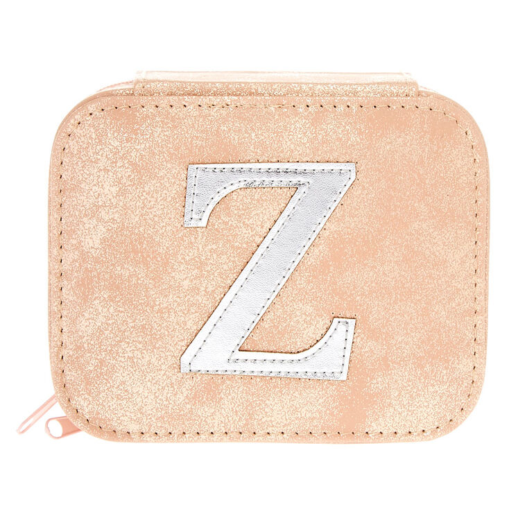 Blush Pink "Z" Initial Jewelry Case,