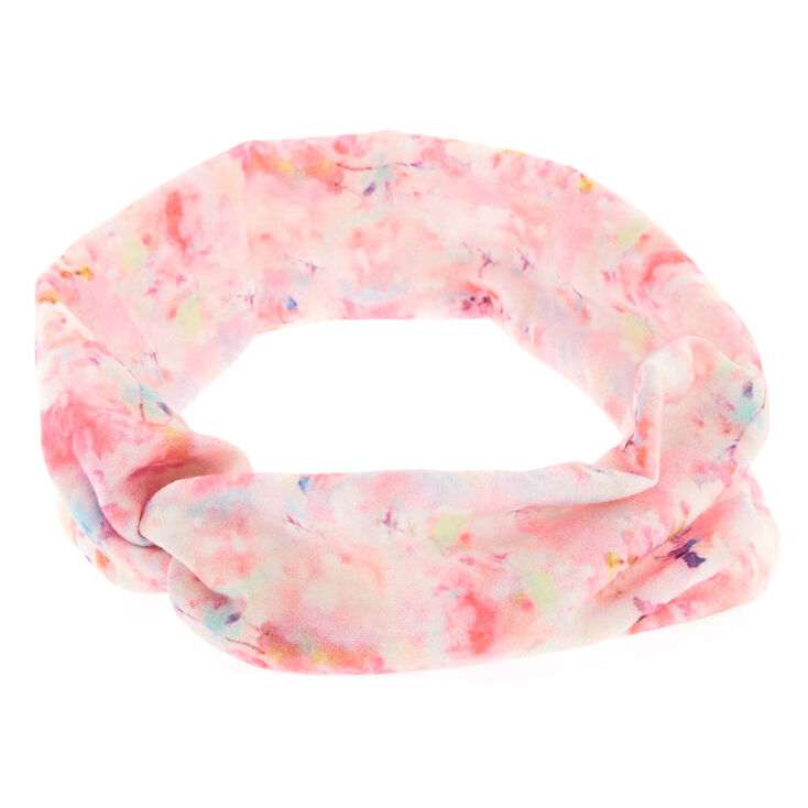 Pink Floral Wide Jersey Headwrap,