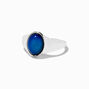 Silver-tone Oval Mood Ring,