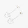 Sterling Silver Butterfly Drop Earrings,