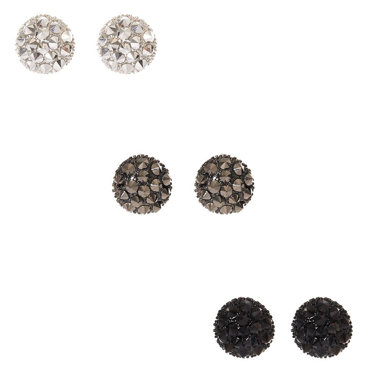 Mixed Metal Spiky Dome Stud Earrings,