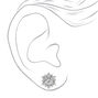Silver Crystal Pearl Stud Earrings - White, 6 Pack,