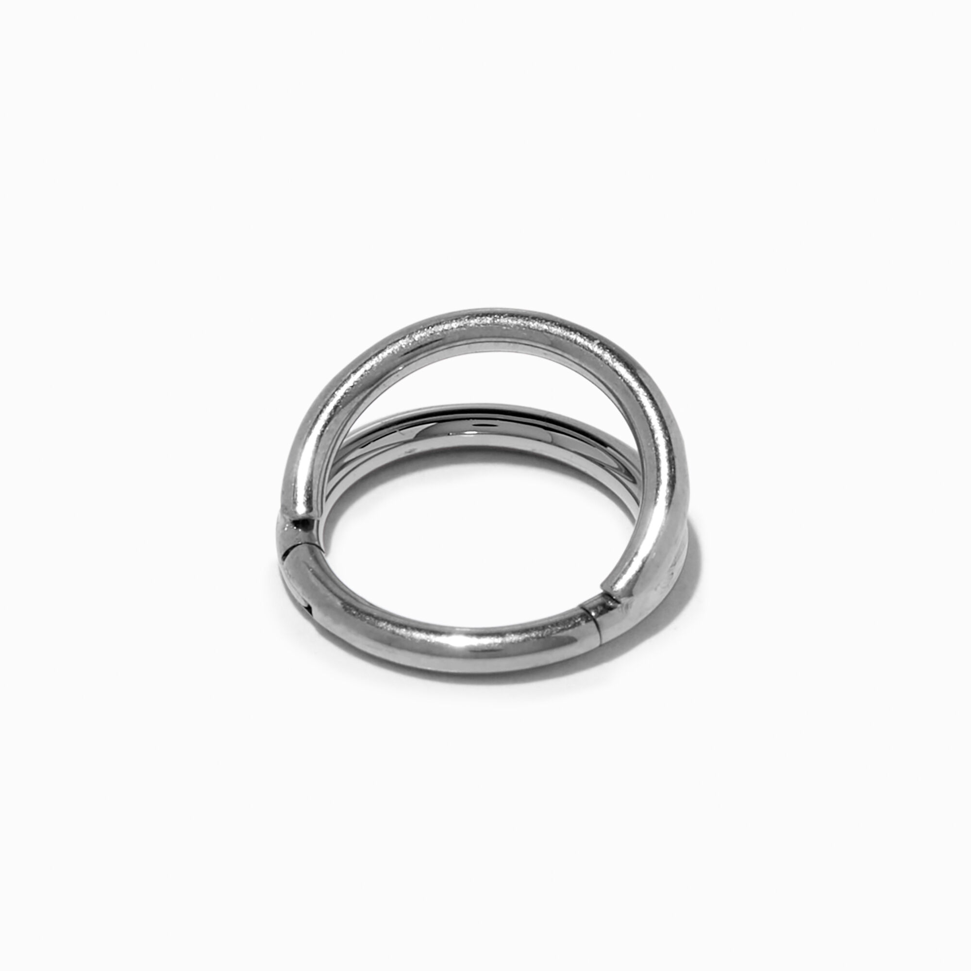 Titanium double hoop top nose ring