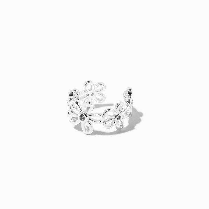 Silver Embellished Daisy Ear Cuff,