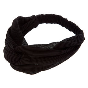 Pleated Twisted Headwrap - Black,