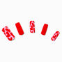 Red Heart Long Square Vegan Faux Nail Set - 24 Pack,