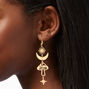 Gold Mystic Mushroom 3&quot; Drop Earrings,