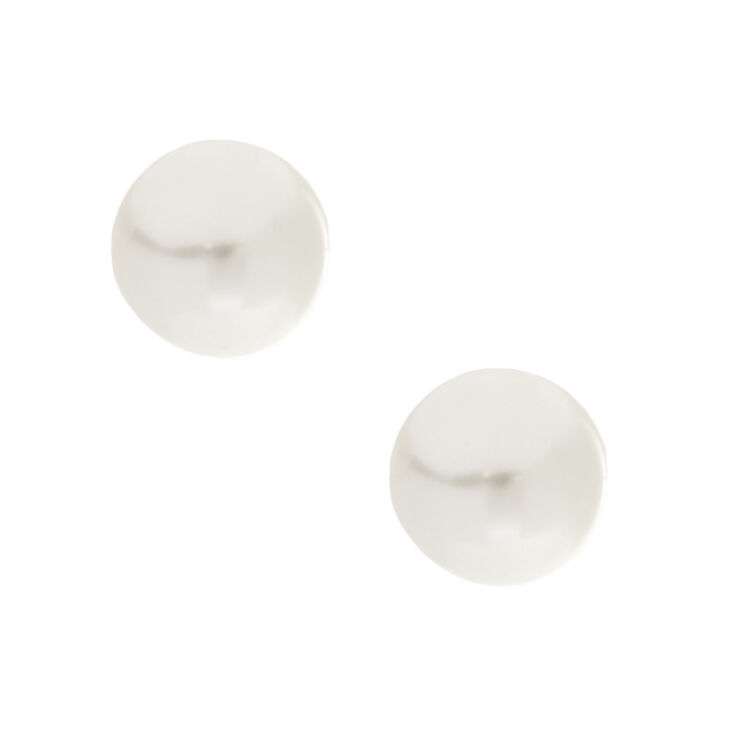 Glass Pearl Stud Earrings,