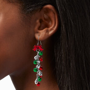 Jingle Bells 2.5&quot; Linear Drop Earrings,