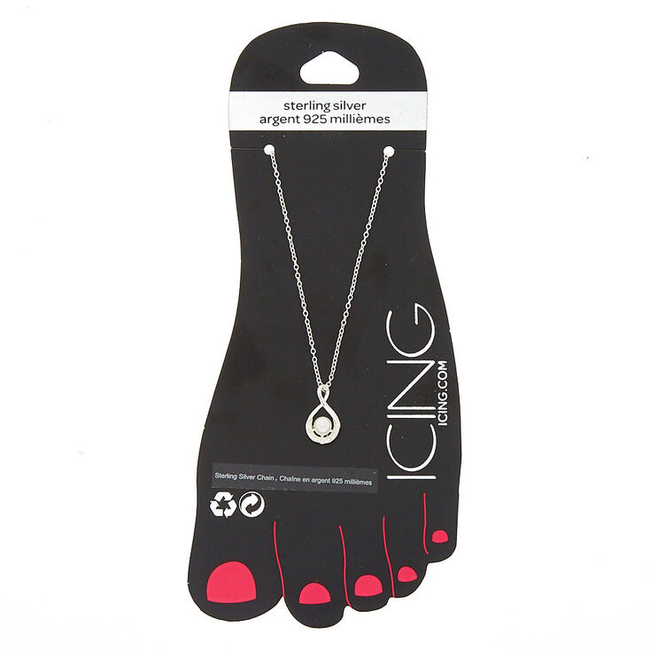 Sterling Silver Faux Pearl Anklet,