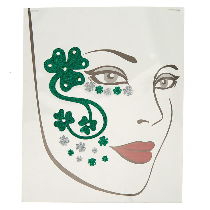 Shamrock Glitter Face Stickers,