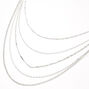 Silver Delicate Chain Multi Strand Necklace,