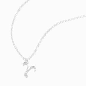 Silver Zodiac Embellished Pendant Necklace - Aries,