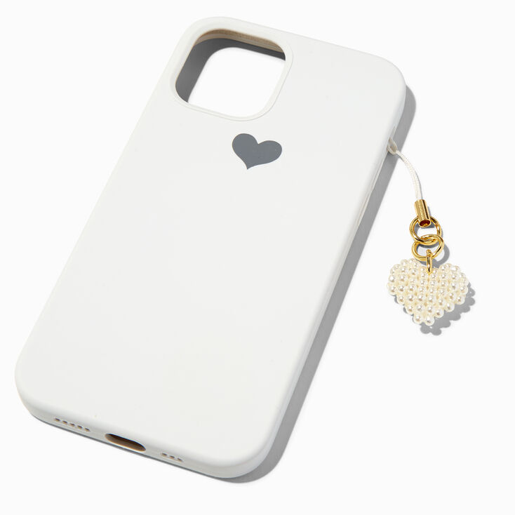 Pearl Heart Phone Charm,