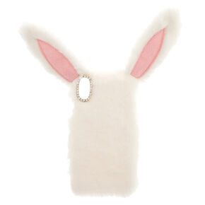 White Fur Bunny Phone Case - Fits iPhone X/XS,