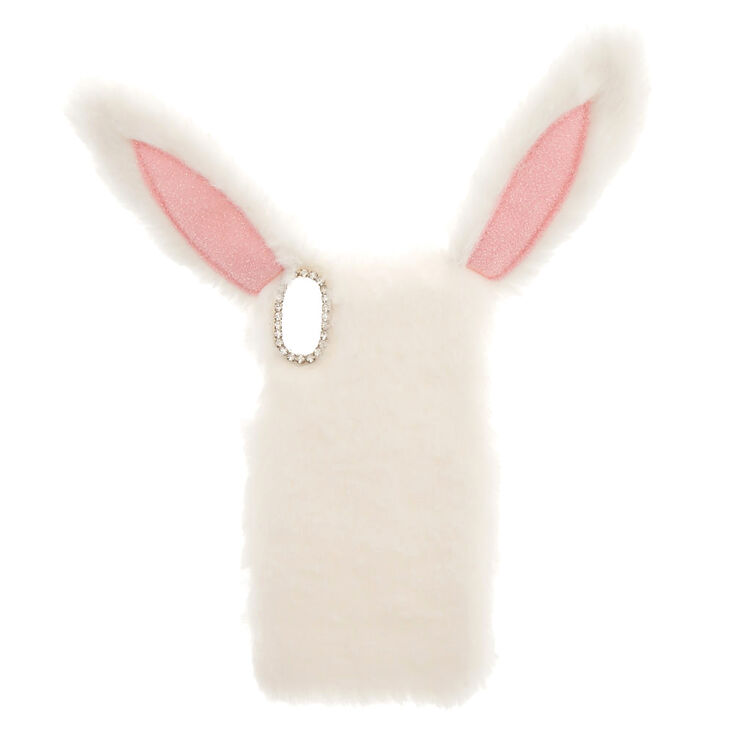 White Fur Bunny Phone Case - Fits iPhone X/XS,