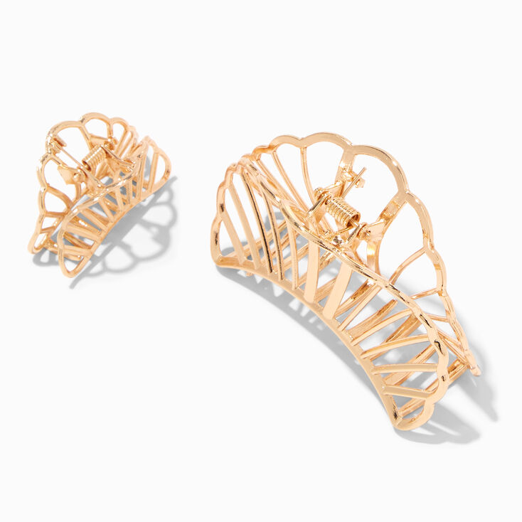 Gold Croissant Hair Claws - 2 Pack,