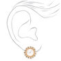 Gold Embellished Halo Pearl Clip On Stud Earrings,