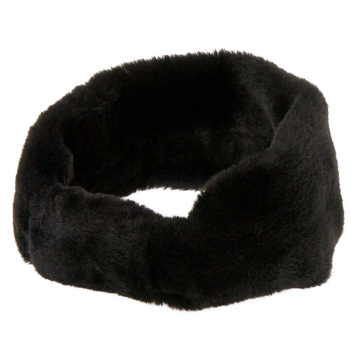 Plush Ear Muff Headwrap - Black,
