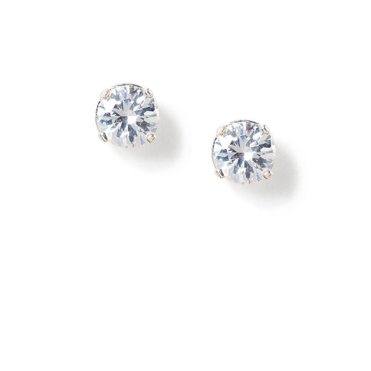 6MM Round Cubic Zirconia Love Set Stud Earrings,