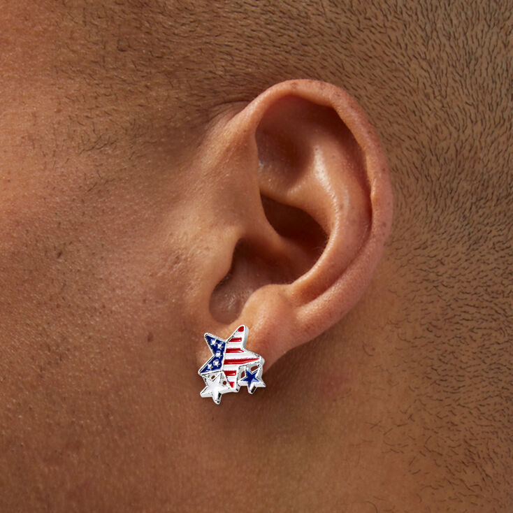 Stars &amp; Stripes Starburst Stud Earrings,