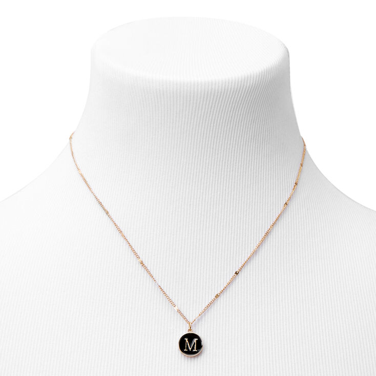 Real Gold Plated M Initial Pendant Necklace