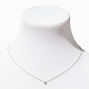 Laboratory Grown Diamond Bezel Stone Pendant Sterling Silver Necklace 0.10 ct. tw.,