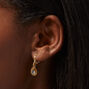 Gold Cubic Zirconia Teardrop 10MM Huggie Hoop Earrings,