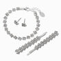 Silver Zig Zag Jewelry &amp; Hair Clip Set - 4 Pack,