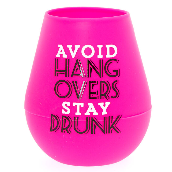 Silicone Avoid Hangovers Stay Drunk Wine Glass - Pink,