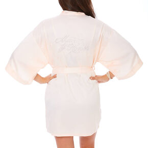 Light Pink Satin &amp; Crystal Matron of Honor Robe - M/L,