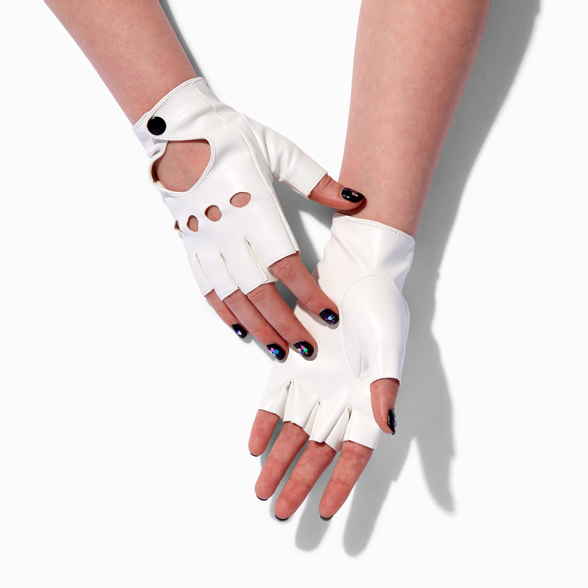 White fingerless best sale gloves