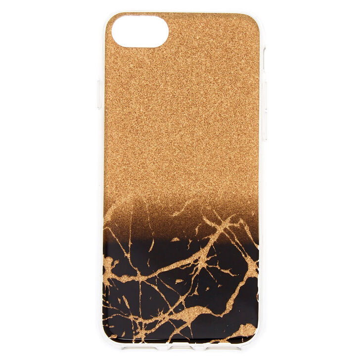 Black & Gold Cracked Marble Phone Case - Fits iPhone 6/7/8,