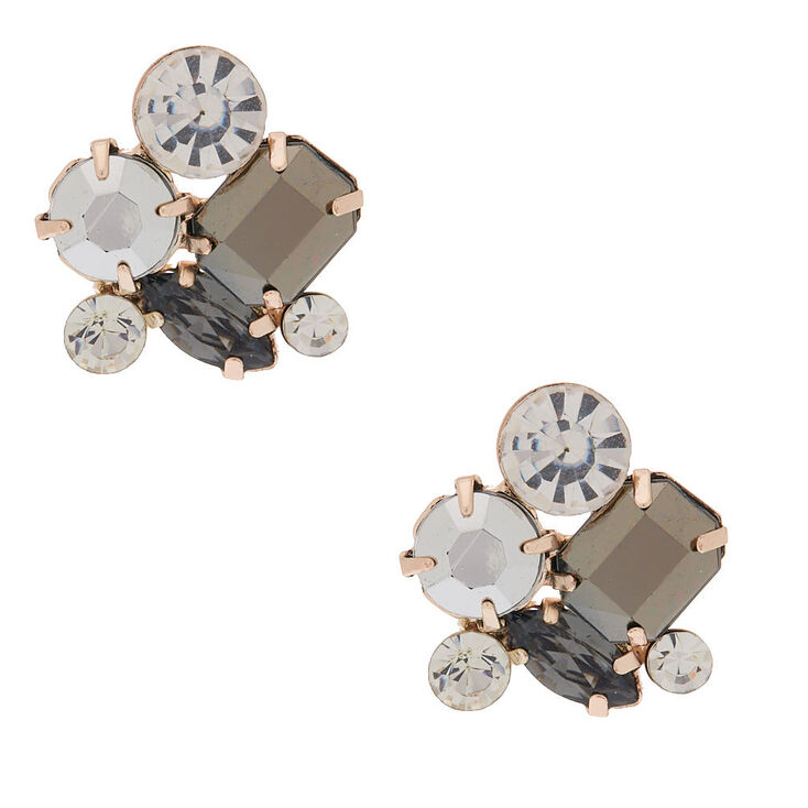Rhinestone Cluster Stud Earrings,