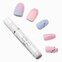 Pastel Bling Coffin Vegan Faux Nail Set - 24 Pack,