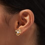 Gold Pearl Flower Stud Earrings,